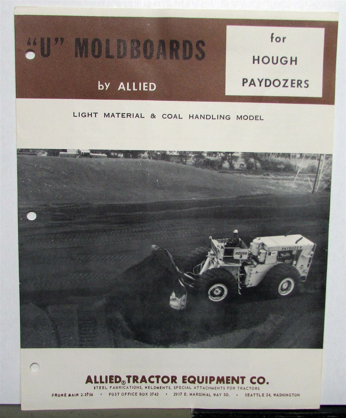 1968 Hough U Moldboards Pay Dozers Specifications Construction Sales Brochure