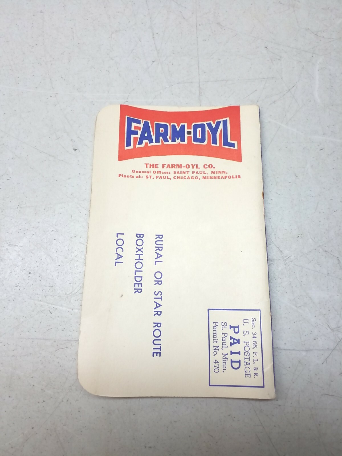 Farm Oyl Memo Book 1950 51 Petroleum Advertising Mondovi Farm Service Wisconsin