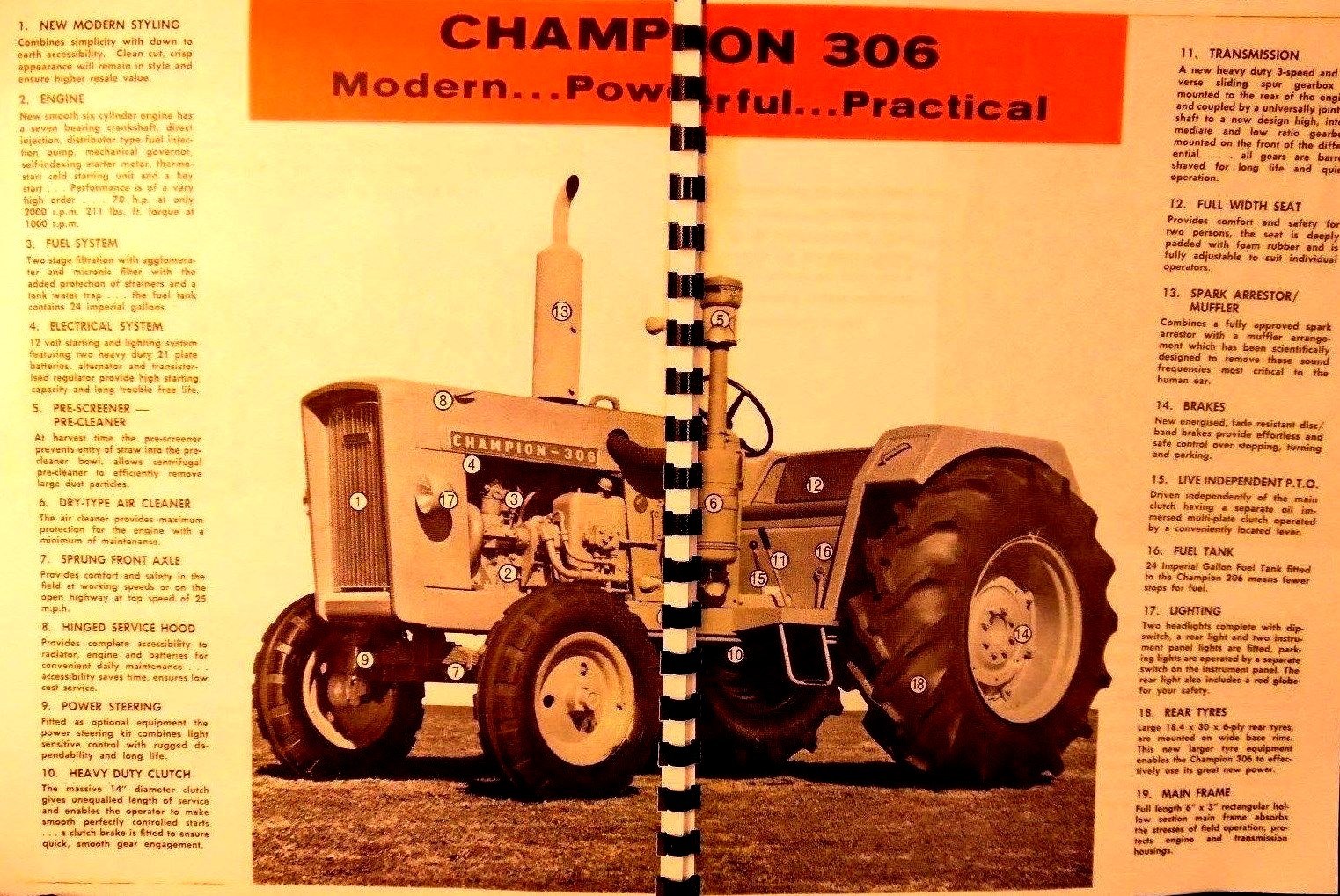 Chamberlain Champion 306 70 H.P.Sales Manual Austrailias Own Tractor Illustrated