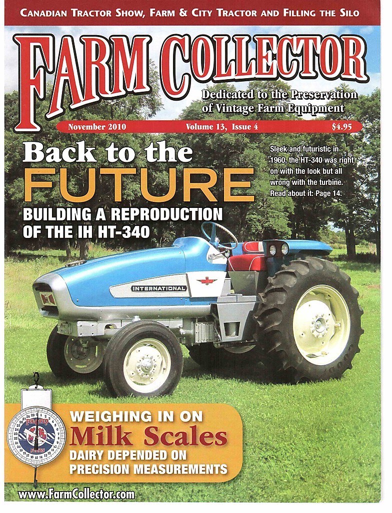 IH reproduction HT-340 concept tractor, Jayhawk Loader, Milk Scales, Avery Truck