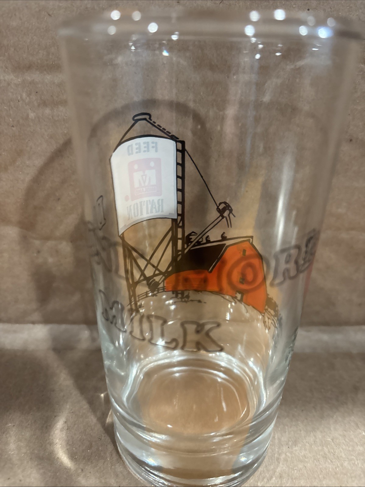 Vintage “Midland Coop” – “Drink More Milk” Advertising Drinking Glass Tumbler