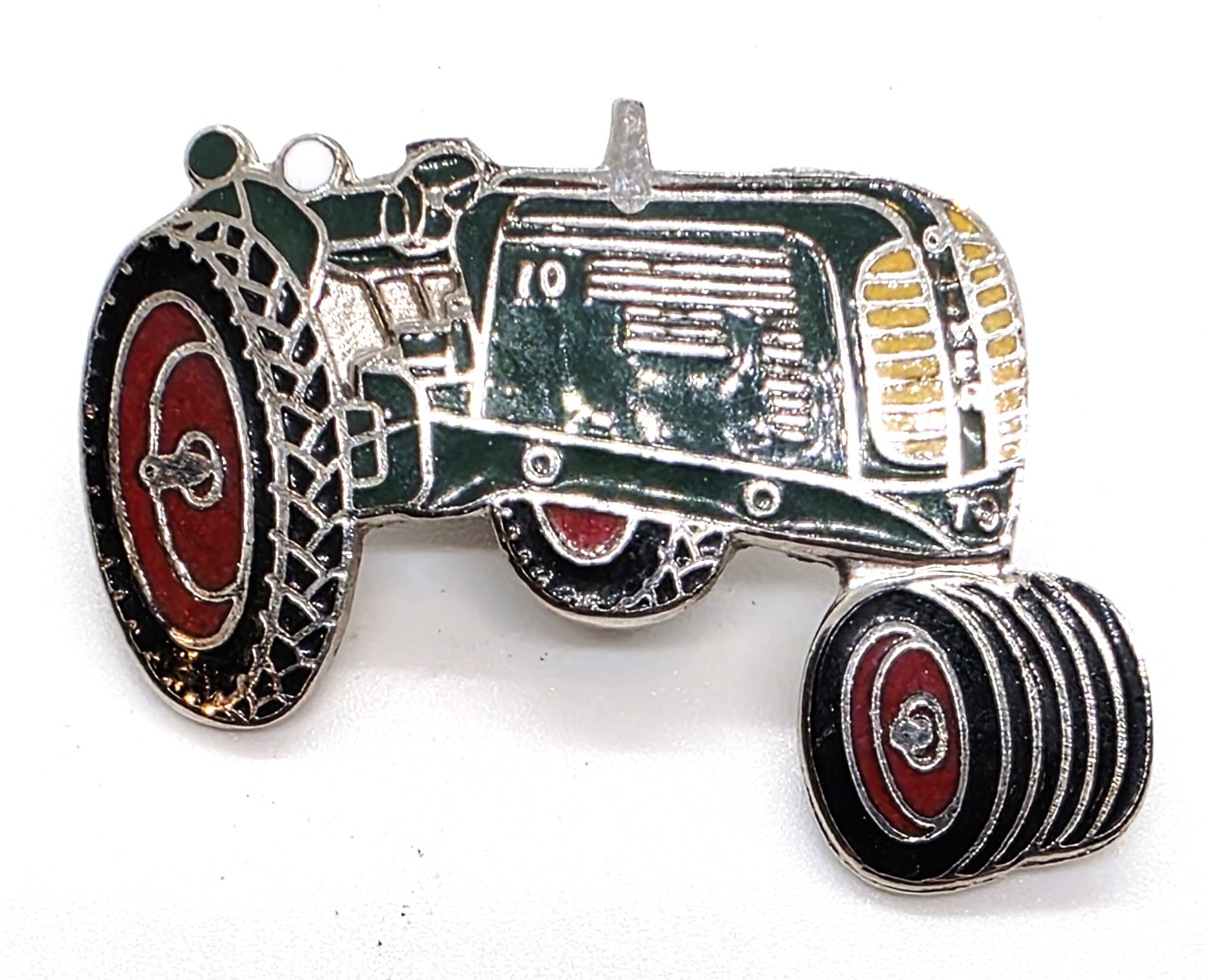 Vintage Oliver Model 70 Tractor Silver Tone and Enamel Lapel Cap Tack Pin 2 inch