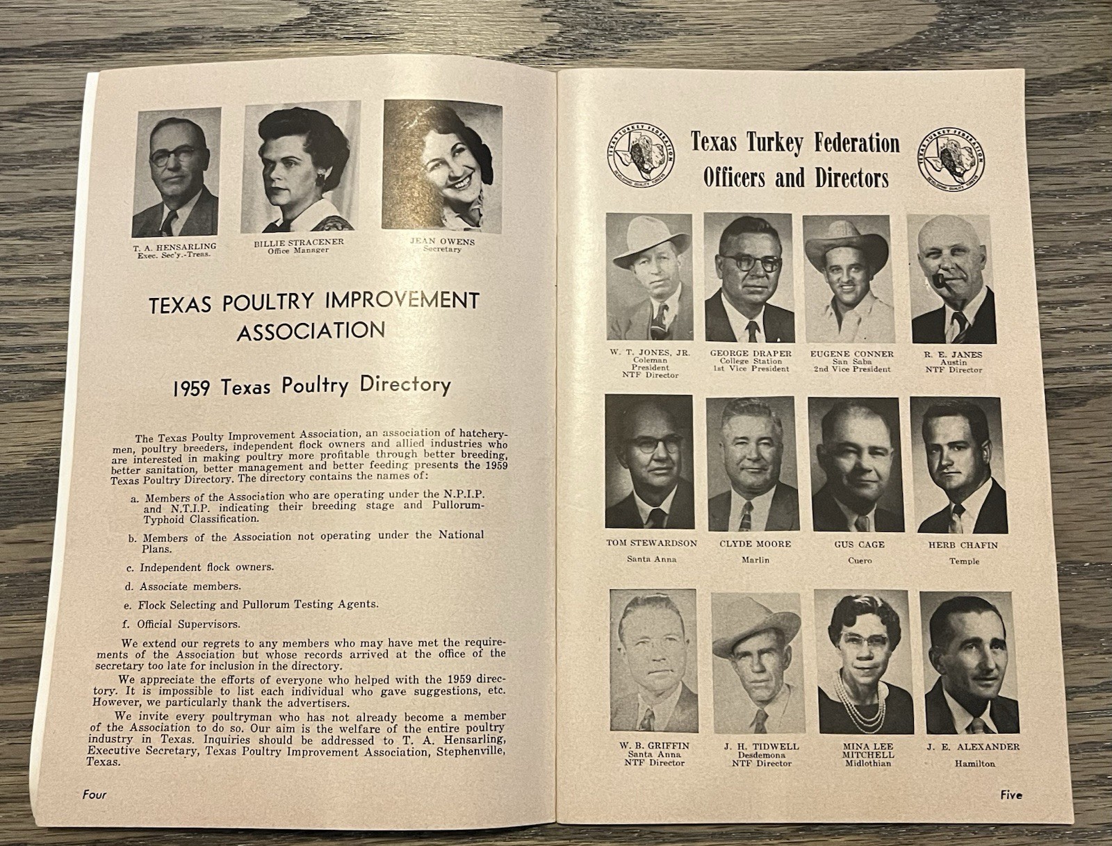 1957 & 59 Texas Poultry Improvement Association official directory