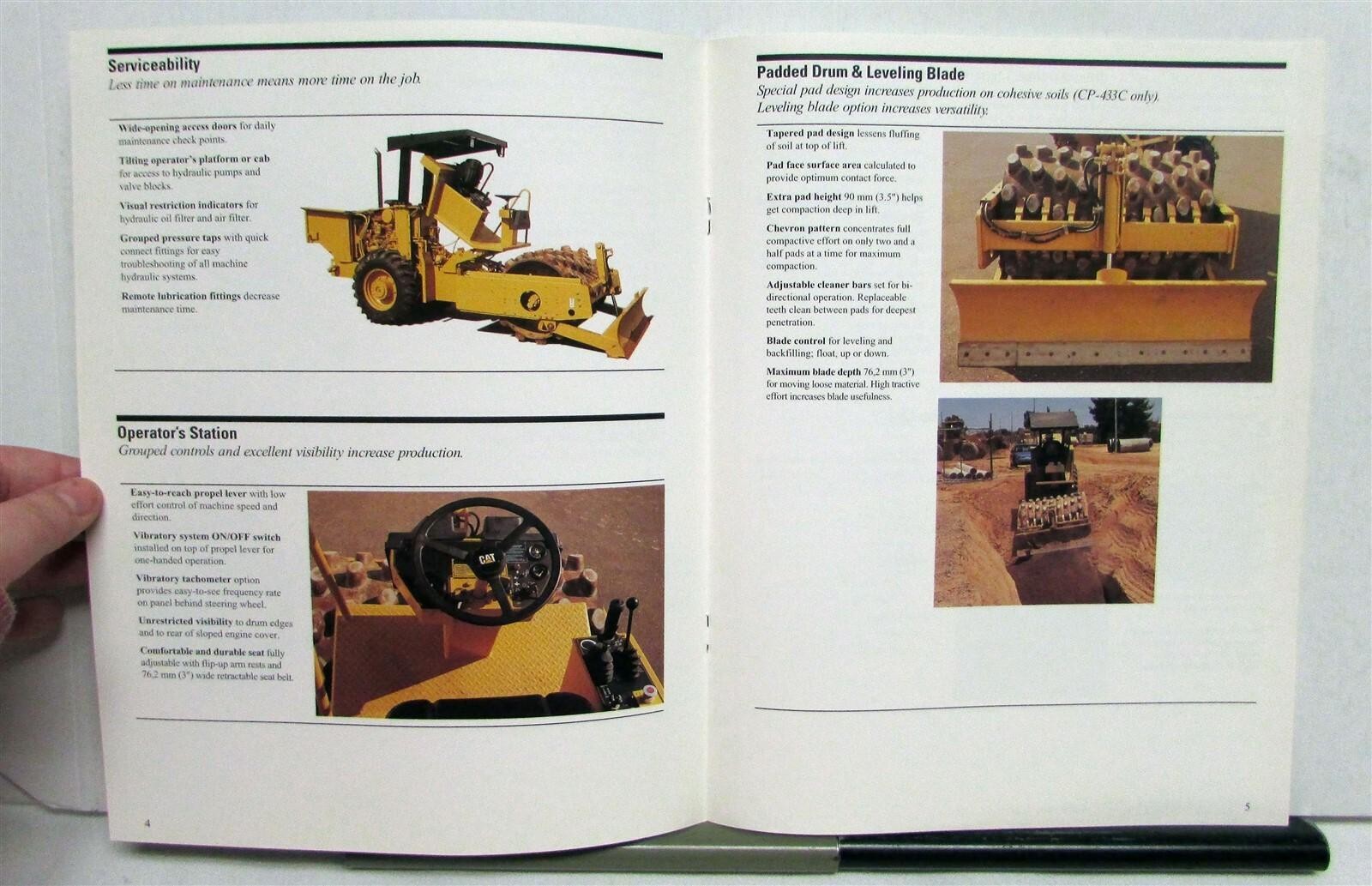 1995 Caterpillar CS 431C 433C CP433C Vibratory Soil Compactors Sales Brochure