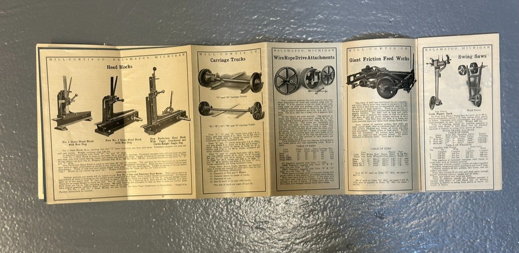 1920s Hill-Curtis Co Catalog 50 Saw Mill Machinery Lumber Timber Tool MI Antique