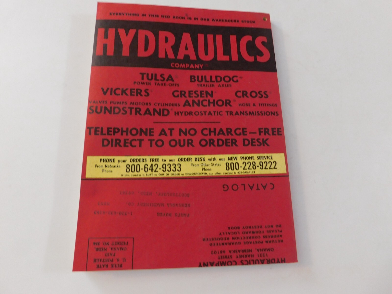 1973 HYDRAULICS CO. RED BOOK PARTS CATALOGUE PRICE GUIDE VG HYDRAULICS & BEARING