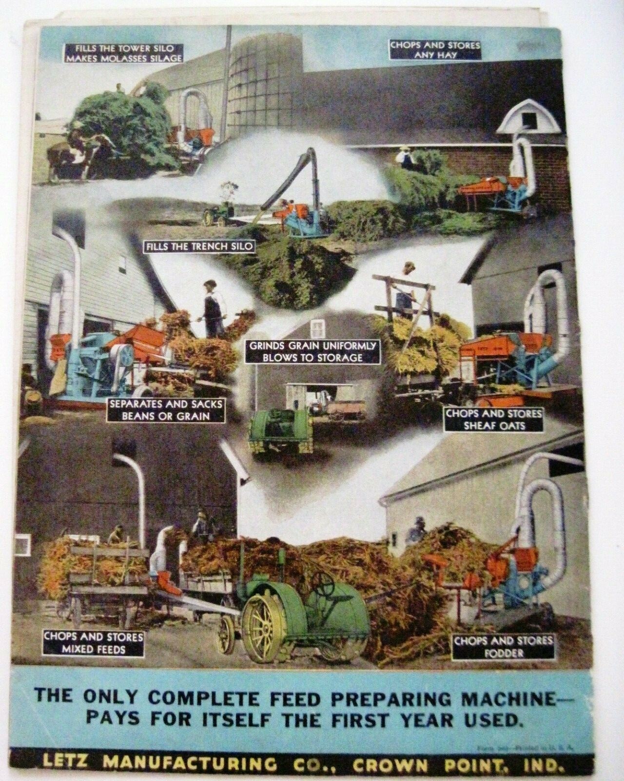 1939 Catalog « Letz » Farm Equipment w/ (4) Pamphlets – Describes Cows Stomach *