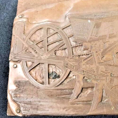 1889 McKay & Co. « Little Hocking Valley » Plow Works copper Print Plate / Block