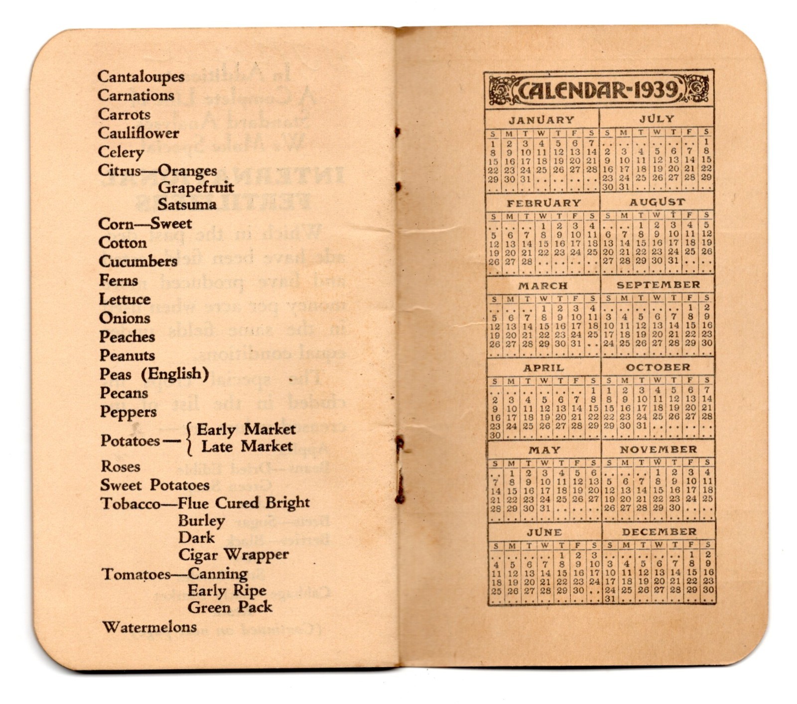 1930s – International Agriculture Corp Texarkana Arkansas Notepad – XL2R