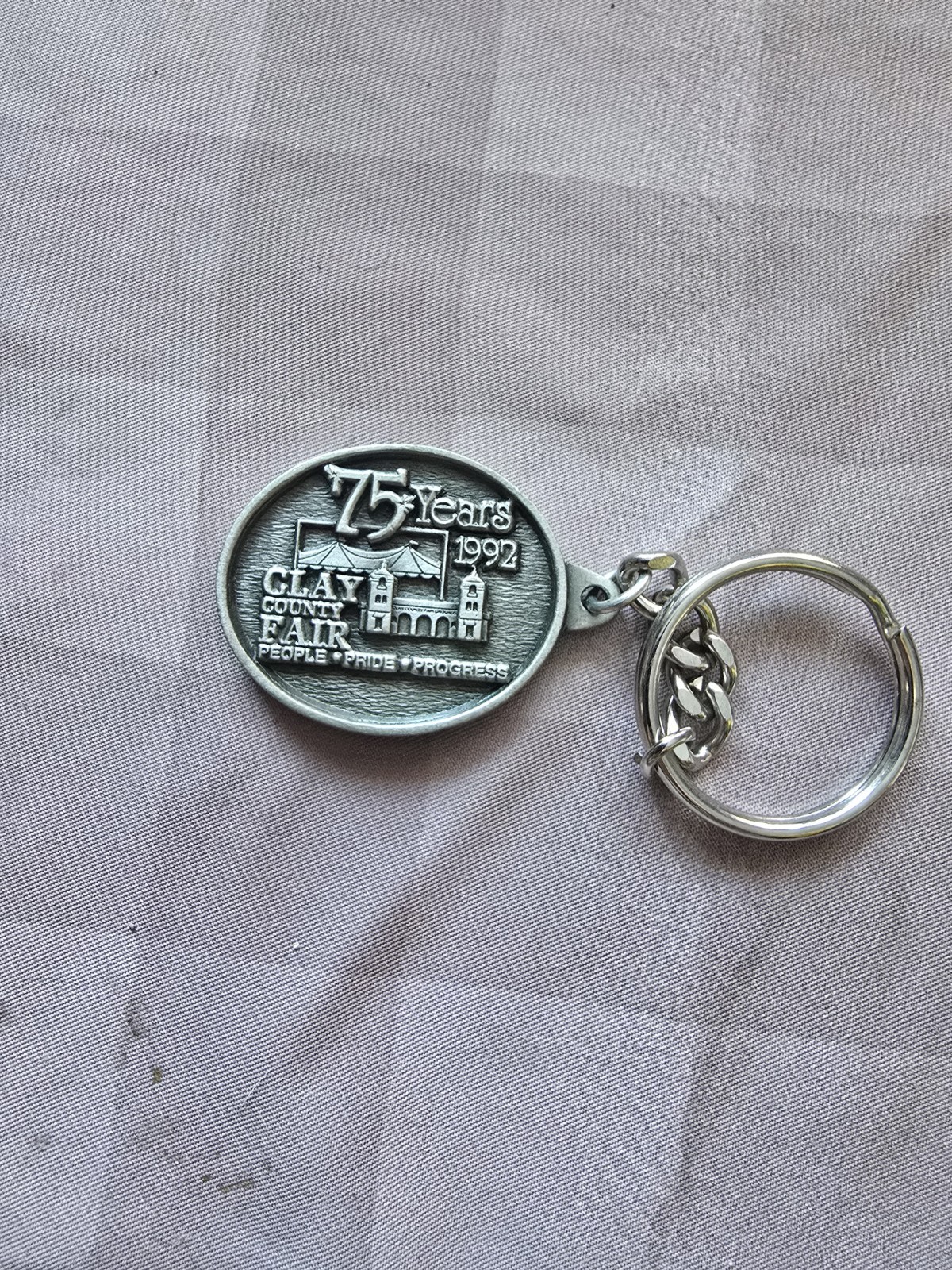 1992 Clay County Fair Iowa 75th Anniversary Key Chain Serial #158 of 300