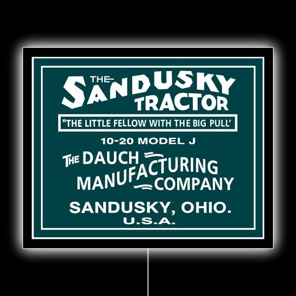 Dauch Mfg. Co. Sandusky Tractor – OhiO NEW LED Hanging Lighted Sign: 18×23&Prime;