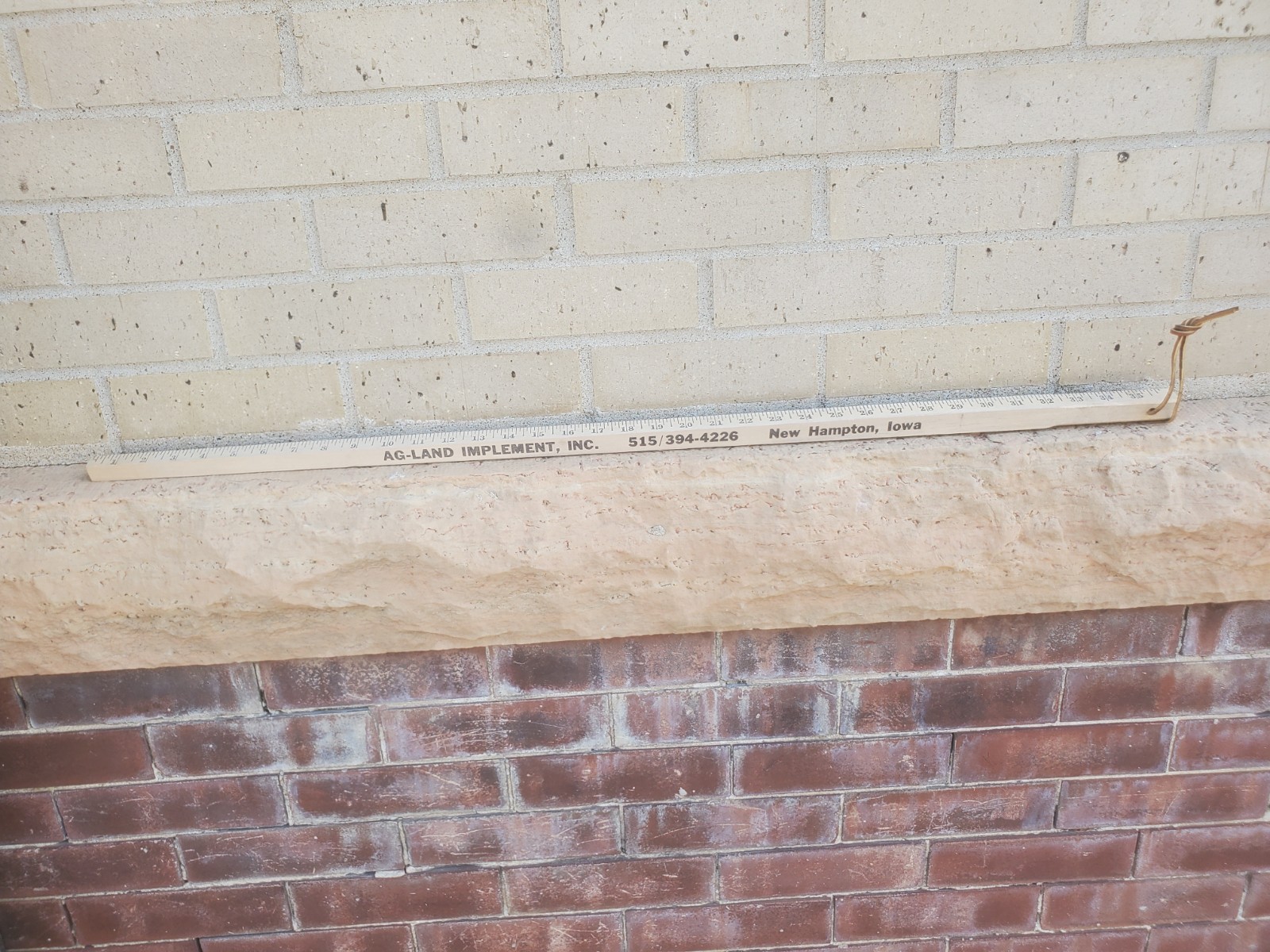 36&Prime; Wooden Yardstick Ag-land Implement New Hampton Iowa Hesston Westendorf Peck