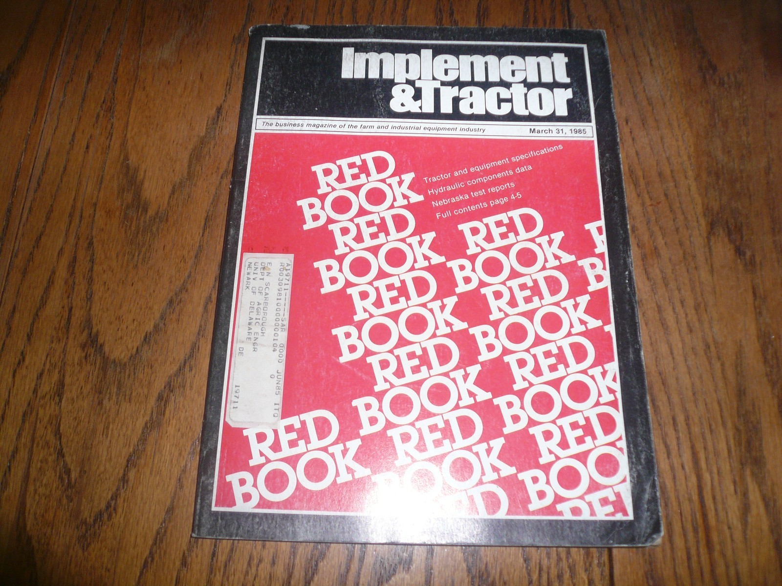 Implement & Tractor Red Book For March 31, 1985 Brochure Magazine – Vintage