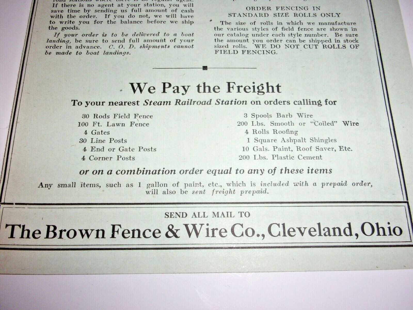 JIM BROWN&rsquo;S 1925 BARGAIN BOOK CATALOG BROWN&rsquo;S FENCE & WIRE, CLEVELAND, OHIO