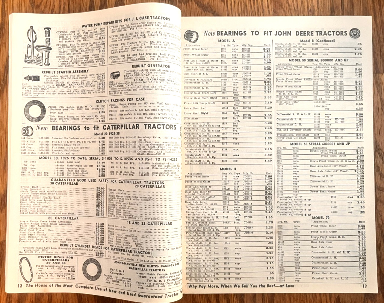 Central Tractor 1959 72-page farm tractor catalog parts & accessories