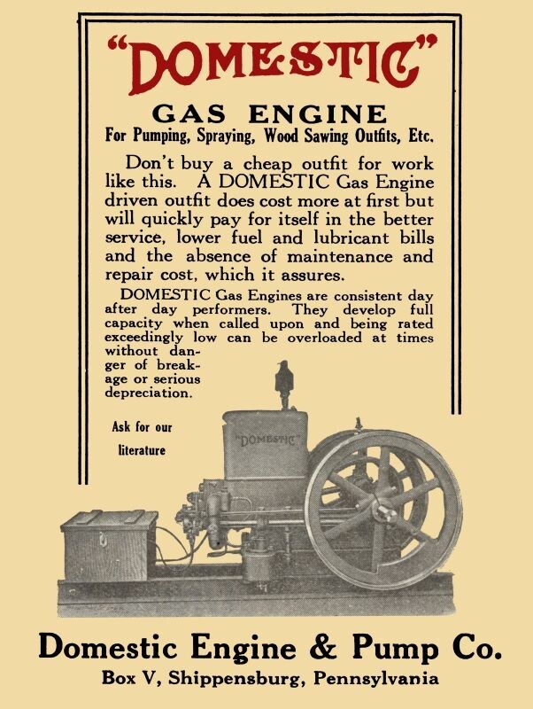 1917 Domestic Gas Engine, Shippensburg PA NEW METAL SIGN: 9×12&Prime; Free Shipping