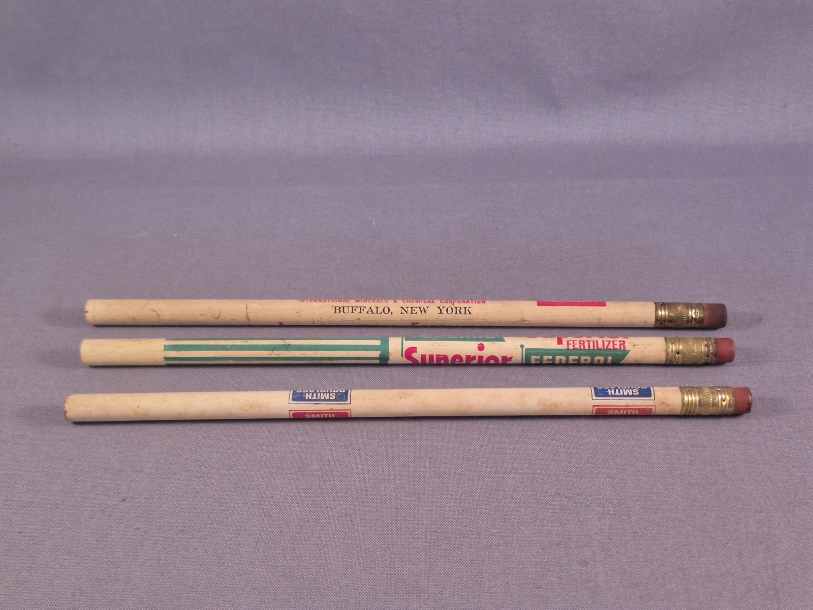 Vintage Pencil Lot of 3 Fertilizer Crop Service Michigan New York Advertisement