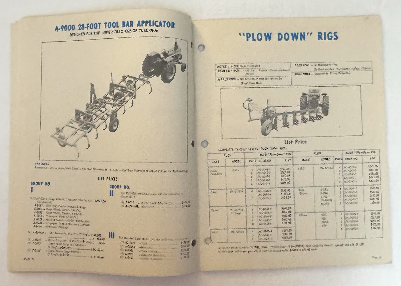 Vintage 1971 BLUE John Blue Company Machine Catalog 1970 1971 Prices Farming