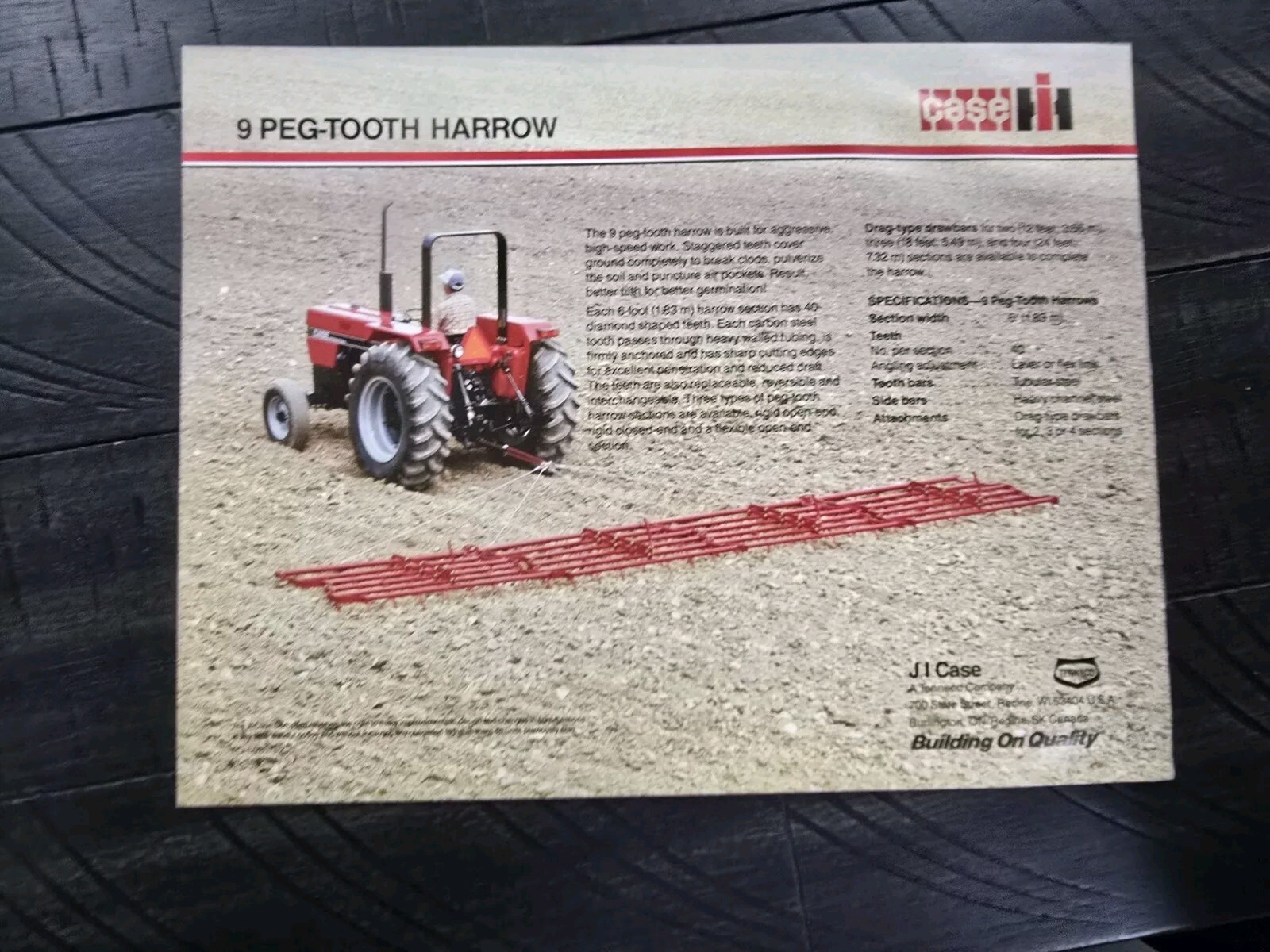 Seedbed Tillage Equipment Ad Brochure Case International Harvester