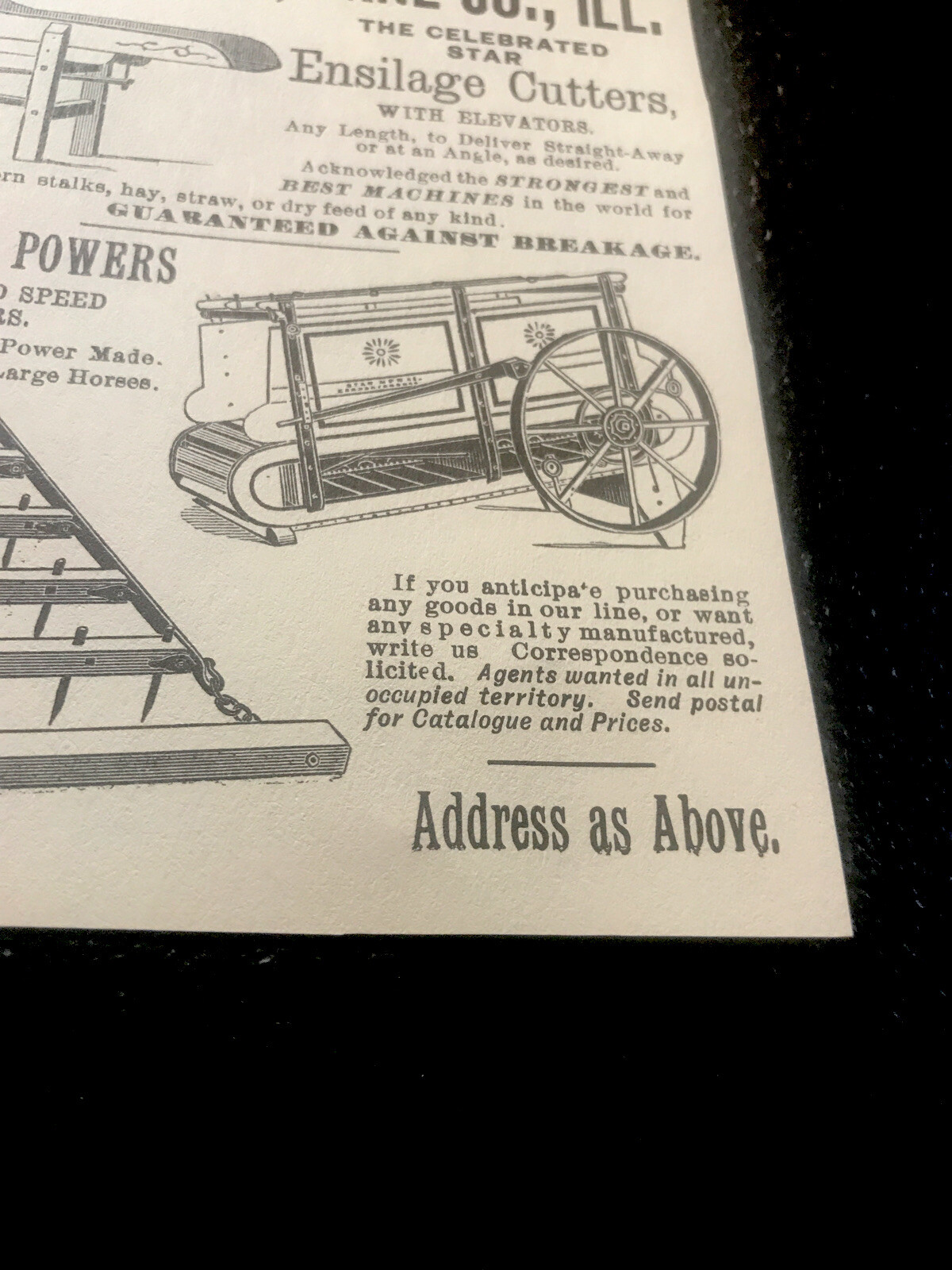 1889 Star Plows & Farm Implements Advertising – Carpentersville – Illinois