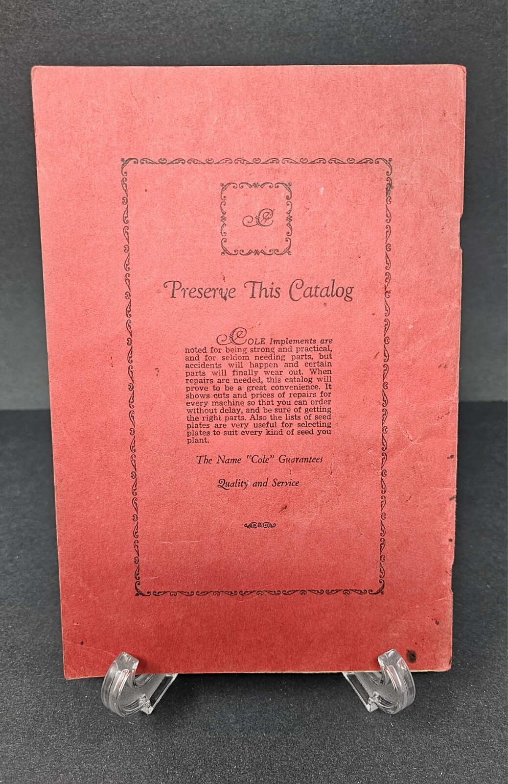 Vintage 1957-1958 Cataog Of Cole Cotton Planters, Etc By Cole Manufacturing Co