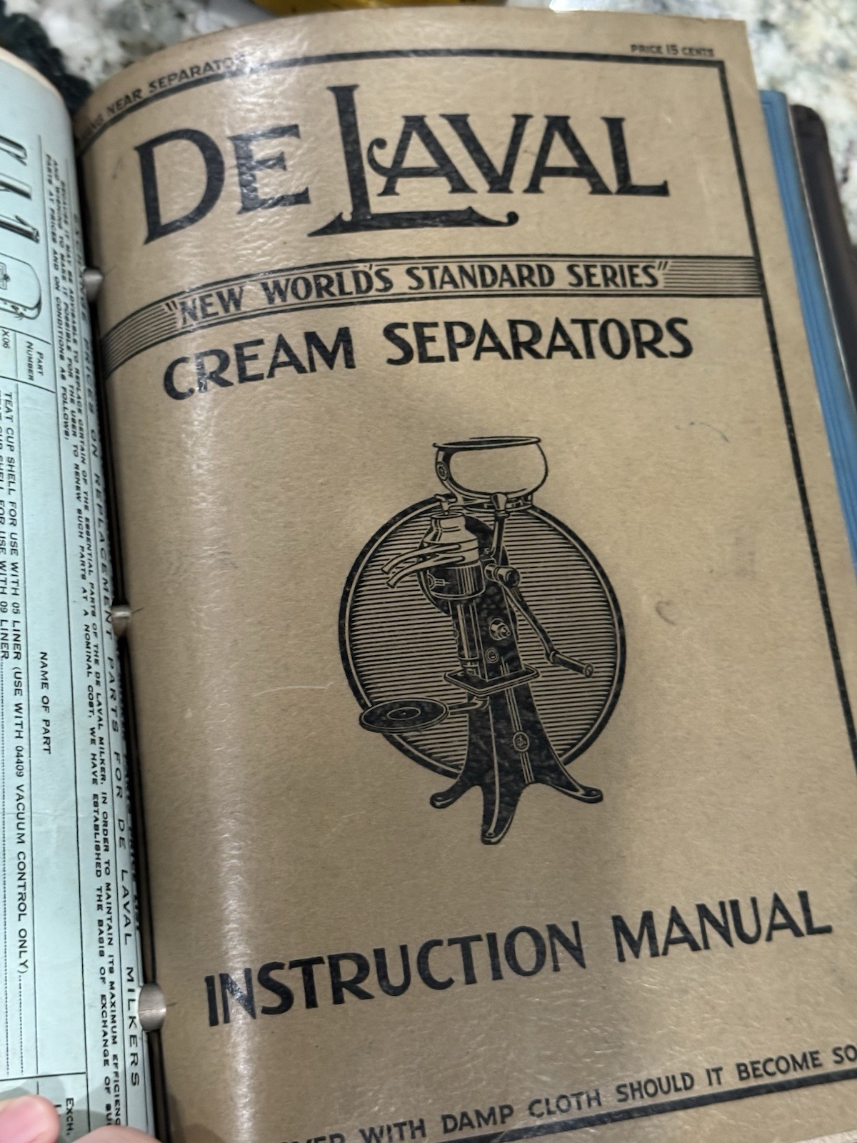 DE LAVAL Milking Machine DEALER BINDER Manuals Cream Separator Parts List