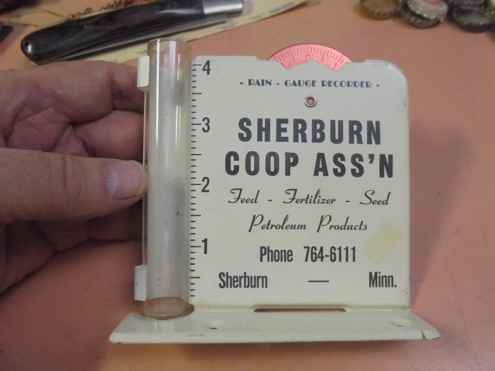 Vintage Sherburn Coop Ass&rsquo;n Rain Gauge Sherburn, Minn.