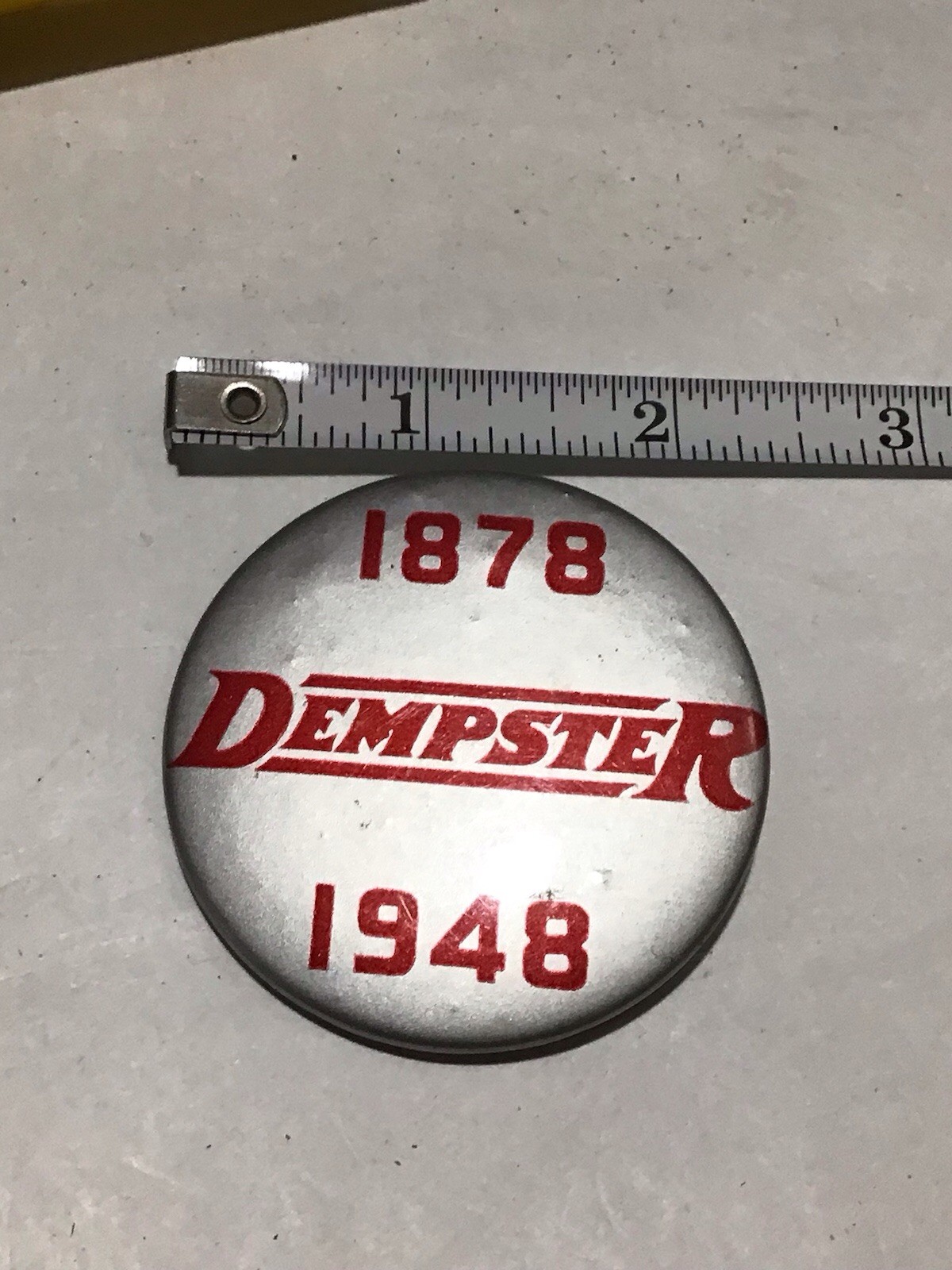 Dempster Mill Mfg Co 1878 1948 Pinback Beatrice Nebraska Advertising