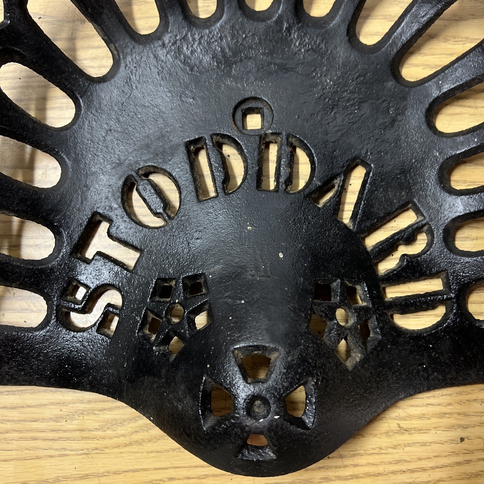 Vintage Stoddard Cast Iron Tractor Seat Antique Farm Tools Equipment