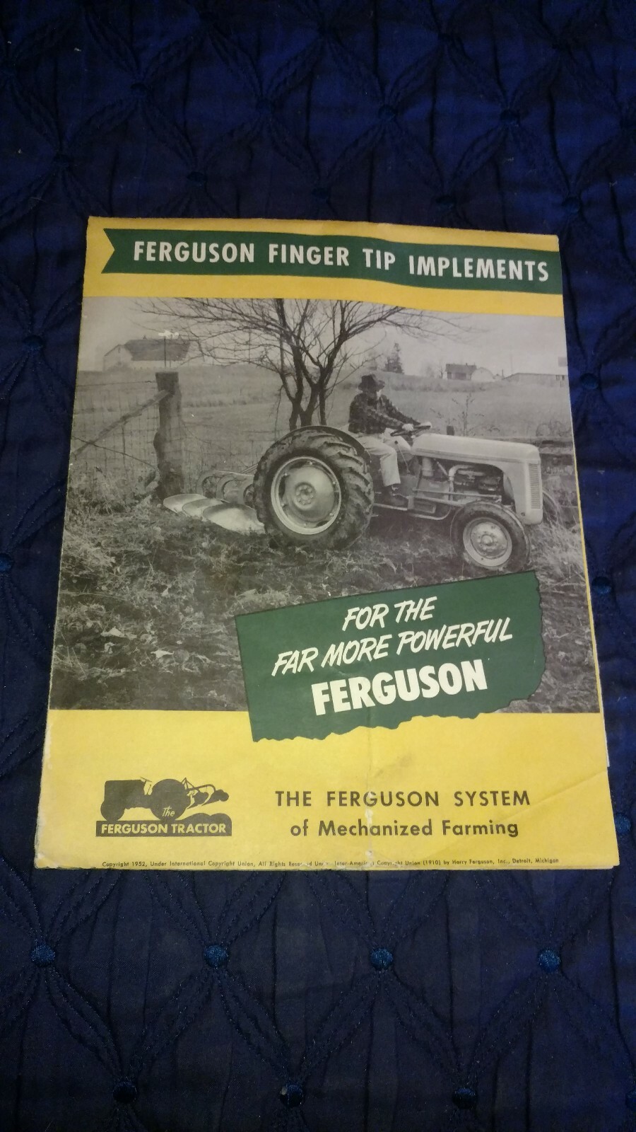Ferguson Tractor Finger Tip Implements Brochure Manual