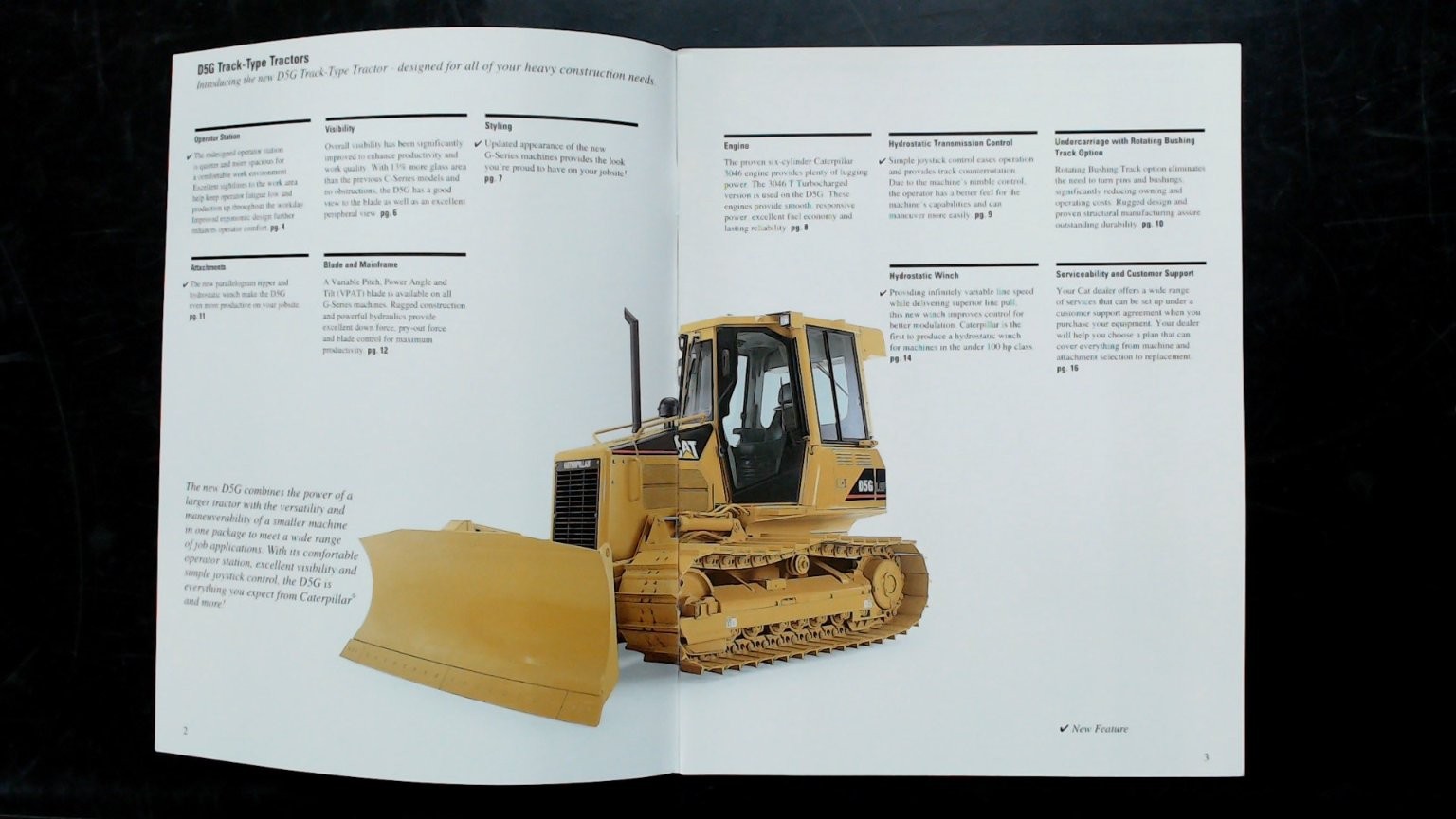 Caterpillar D5G Track-Type Tractors Brochure 2001 Agriculture