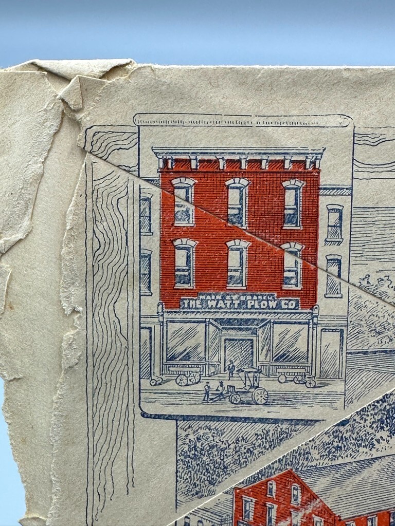 1905 WATT PLOW Postal Cover PEERLESS ENGINE Farm Advertising RICHMOND VA Envelop