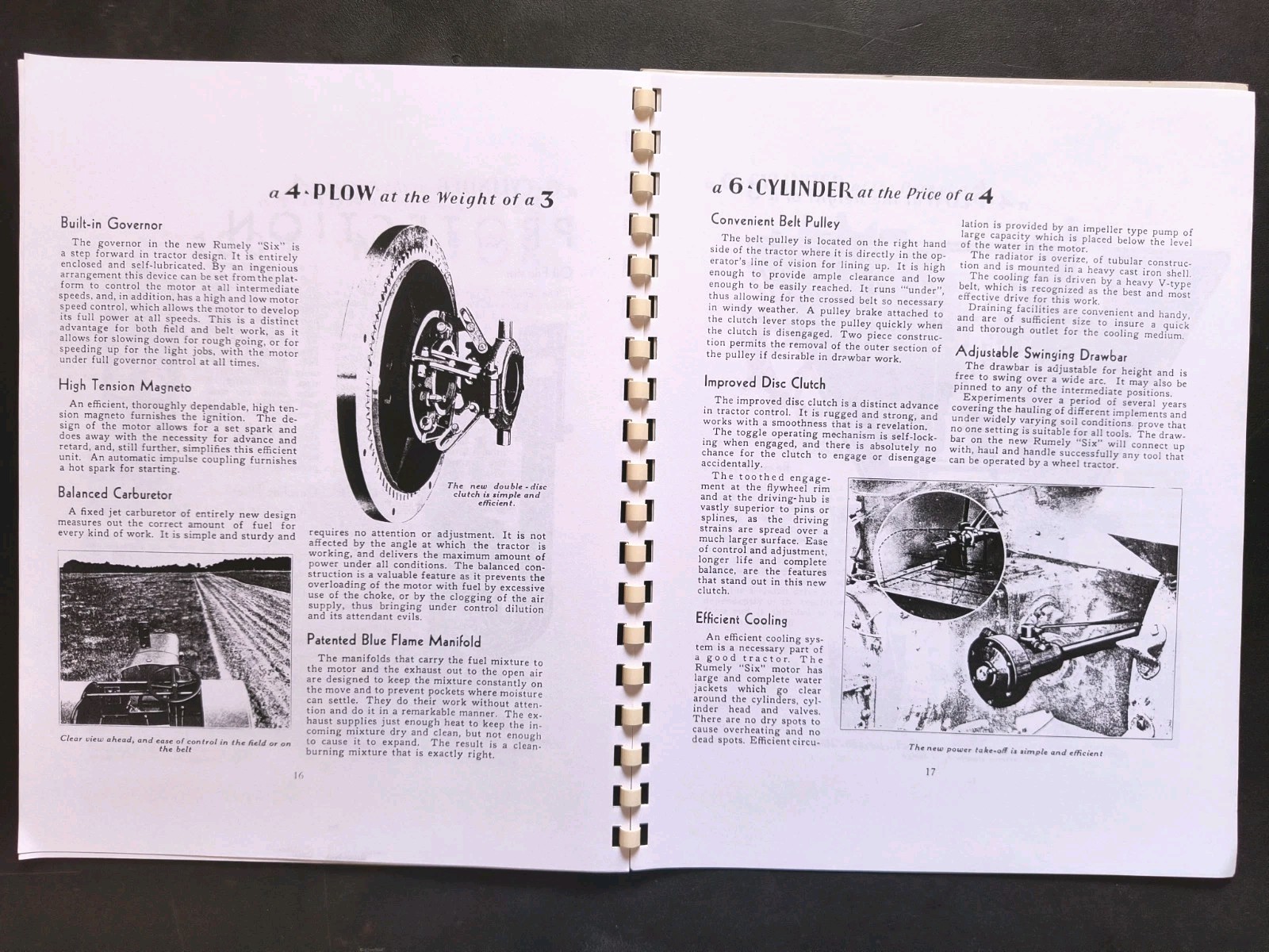1920s Rumley 6 Tractor Dealer Brochure Owners Manual Print Advertising Reprint