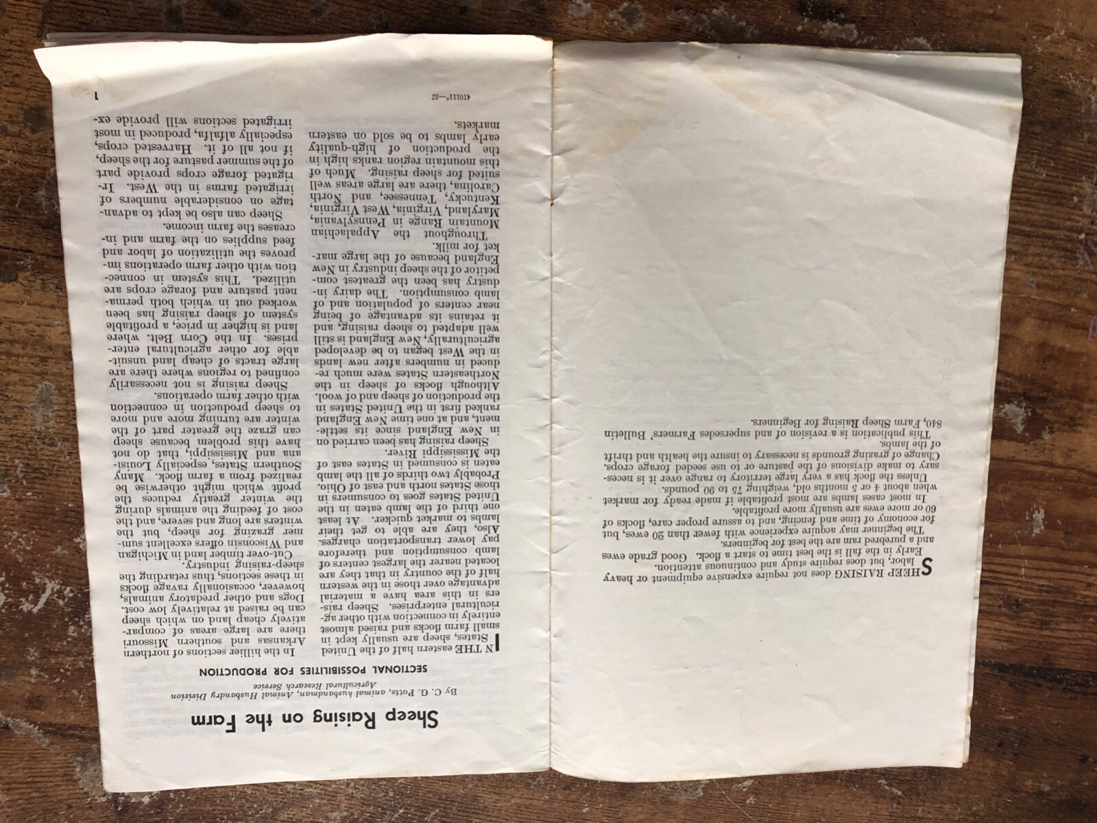 Vintage SHEEP RAISING ON FARM Farmers Bulletin 2058 US DEPT. AGRICULTURE