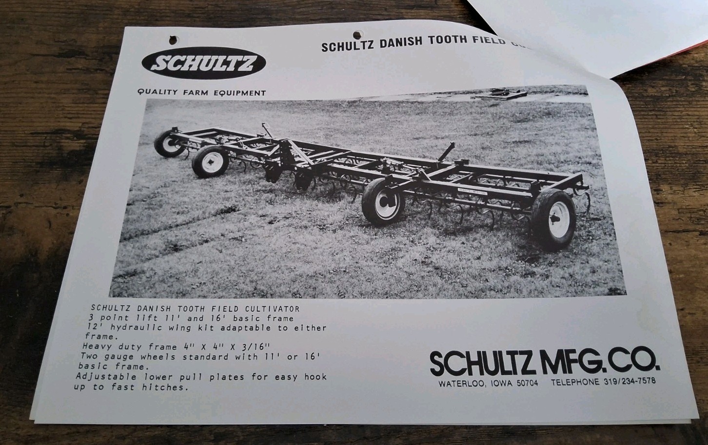 Schultz 3 Pt Chisel Plow, Deep Tiller And Spreadmaster Implement Brochures