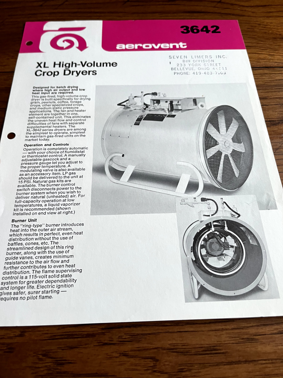 Aerovent XL High Volume Crop Dryer Brochure BAOH