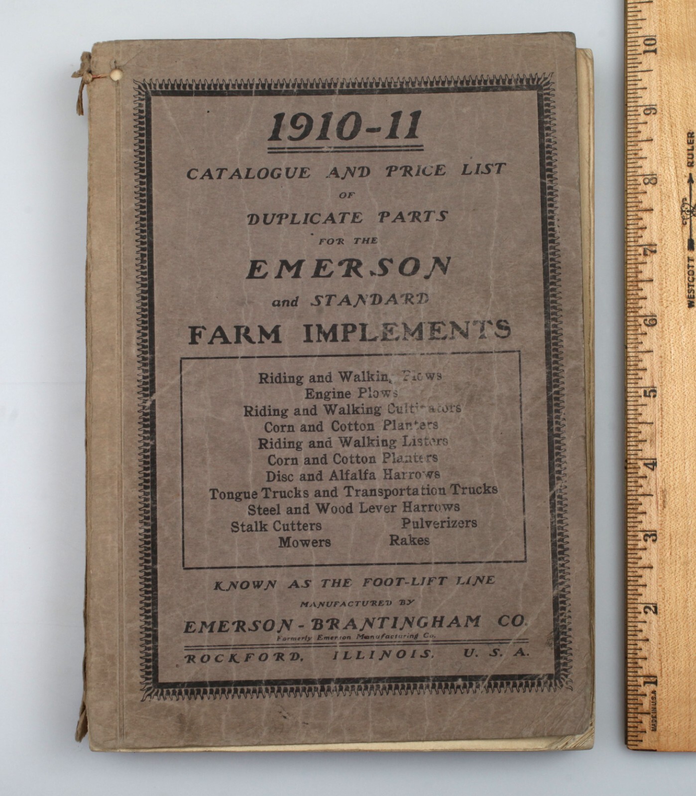 Vintage 1910-11 Emerson Brantingham Farm Implement Catalog and Price List