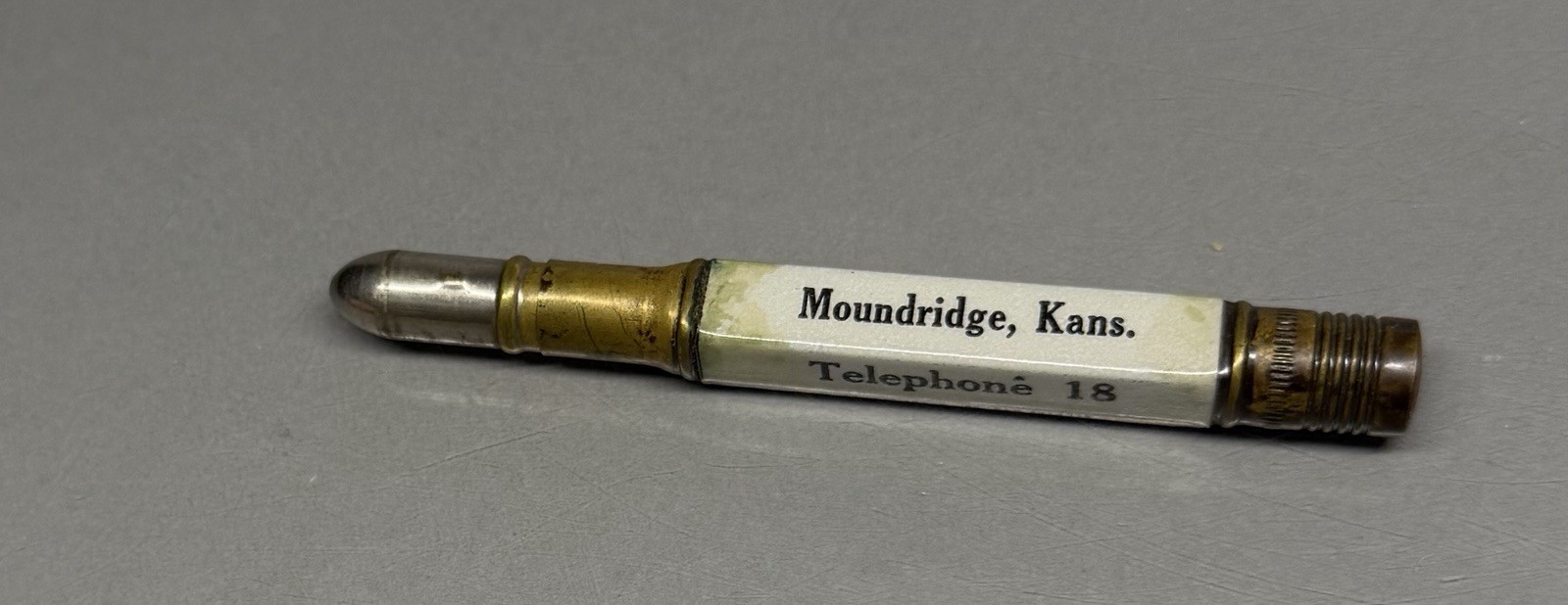 Vintage Advertising Bullet Pencil ~ Grain Coal Farming ~ Moundridge Kansas