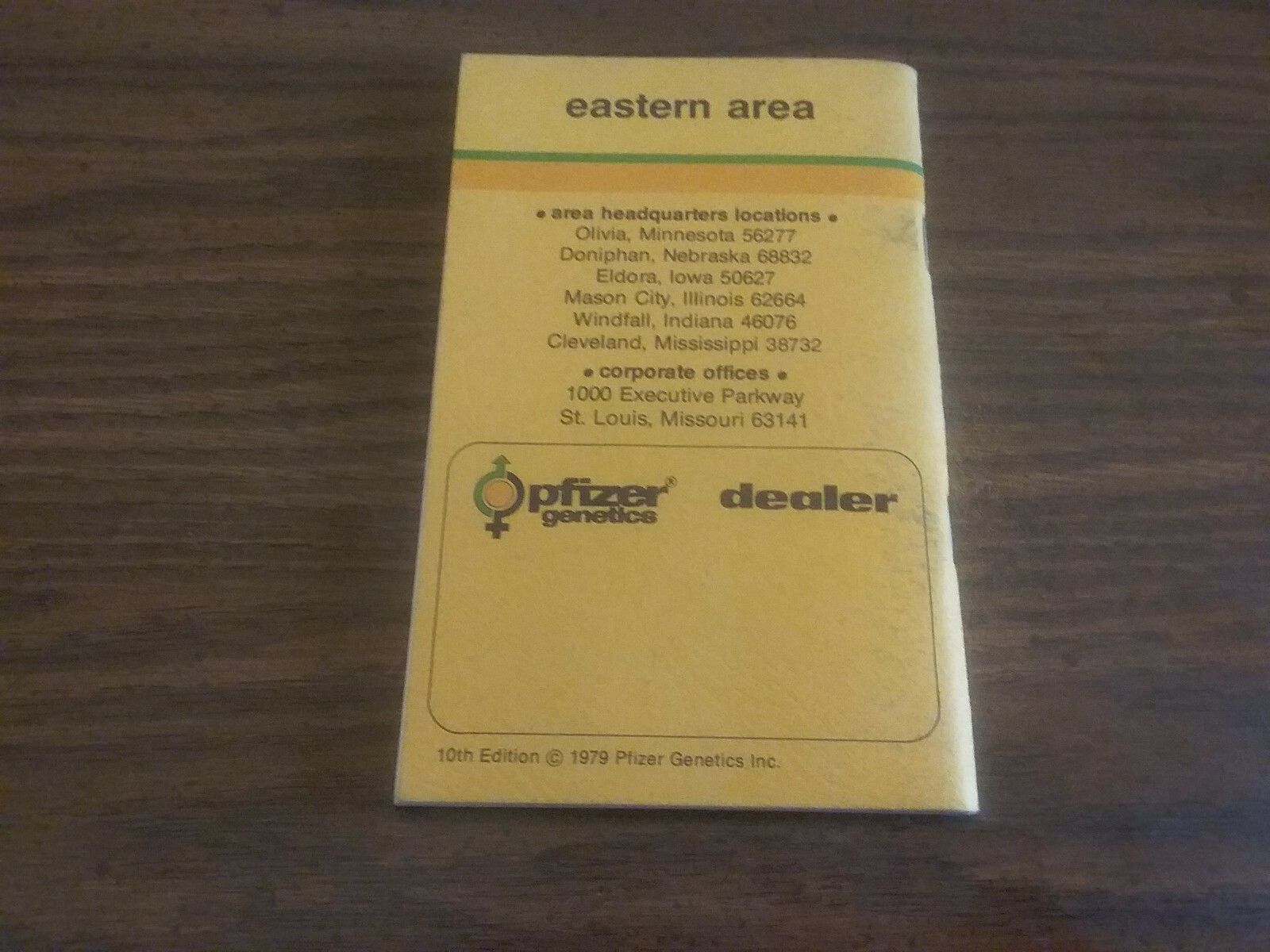 Vintage 1979 Pfizer Genetics Gold Book Seed Guide Note Book Pocket Ledger UNUSED