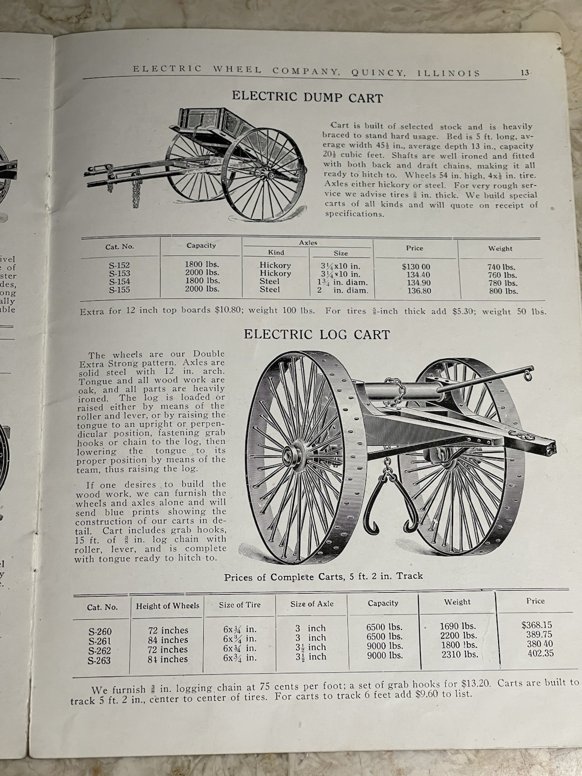 Log And Lumber Haulage Equipment Brochure Electric Wheel Company Quincy IL. 1920