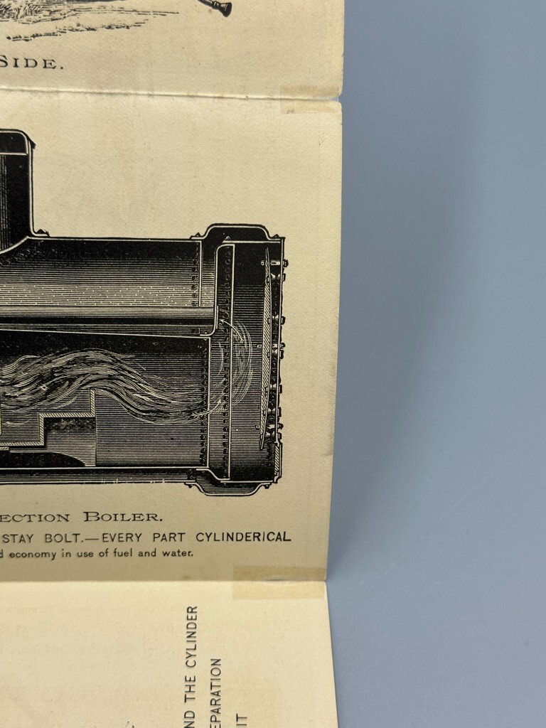 1880s HUBER Engine THRESHER Victorian FARM Advertising Fold Trade Card MARION OH