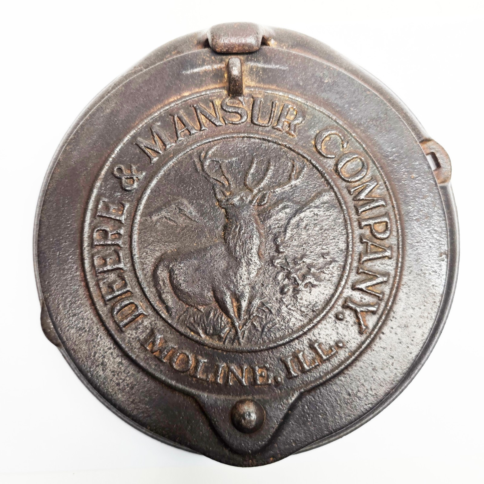 Antique Deere & Mansur Company Moline ILL Cast Iron Corn Planter Cover Lid 1895