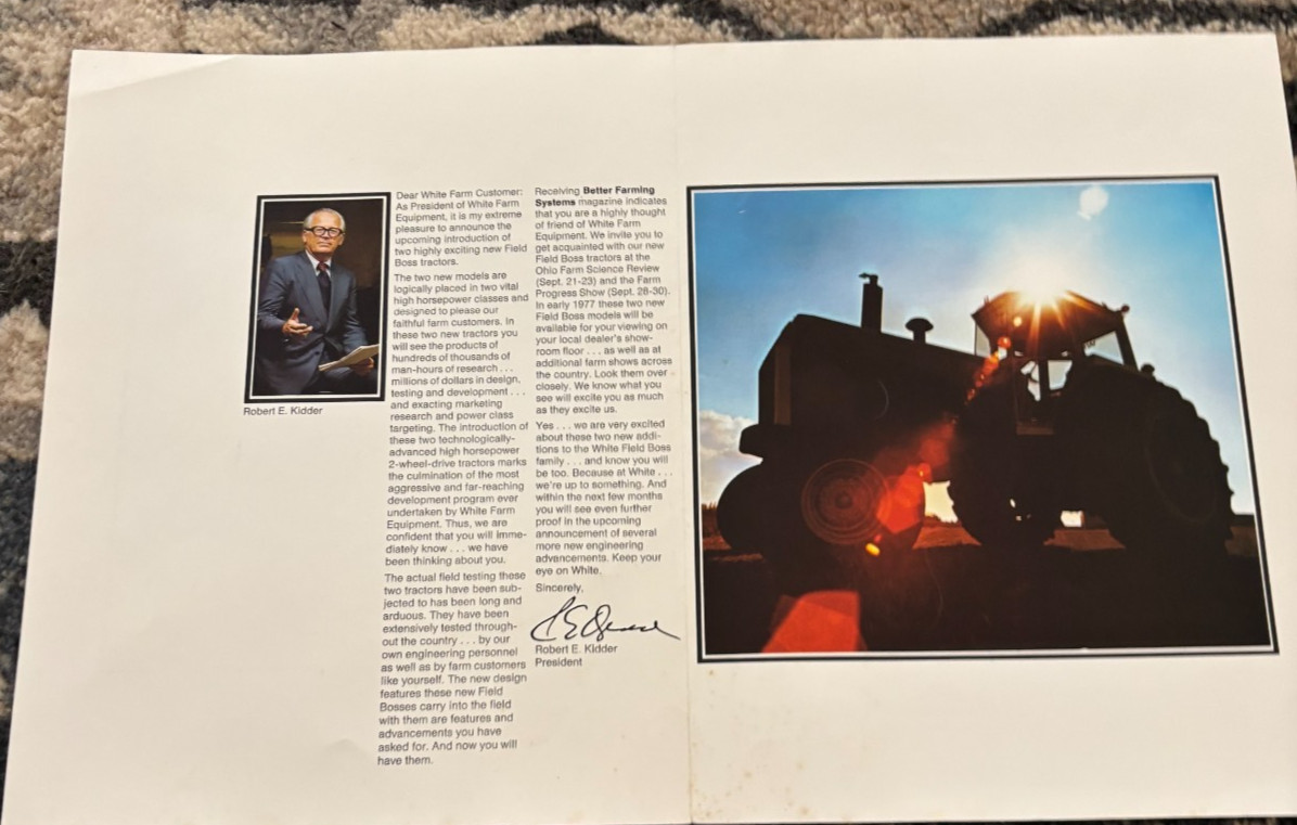 White Farm Equipment Tractors Announcement From Brochure DCPA26
