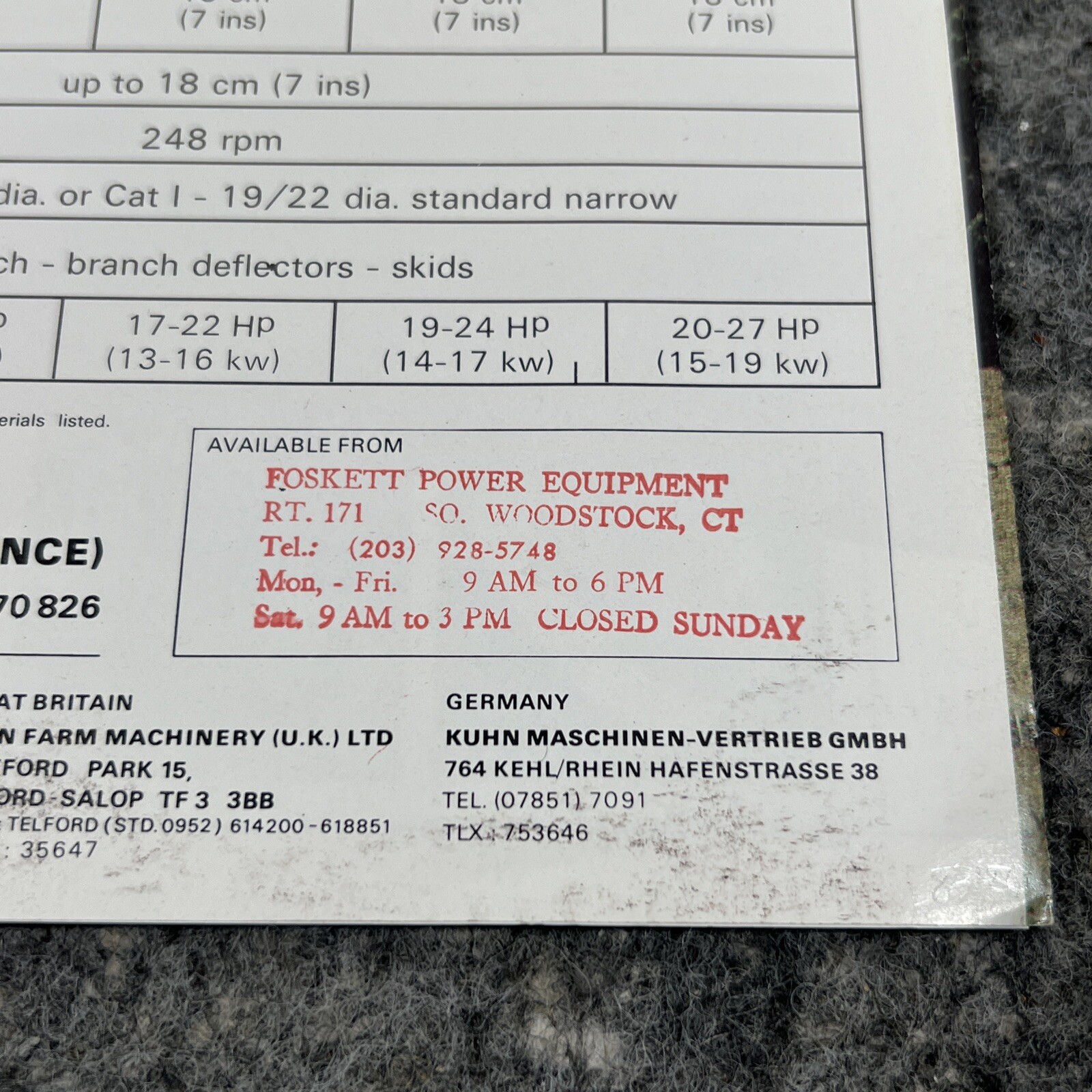 Original Kuhn EL35-80 EL35-92 EL35-105 EL35-117 EL35-130 Tiller Sales Brochure