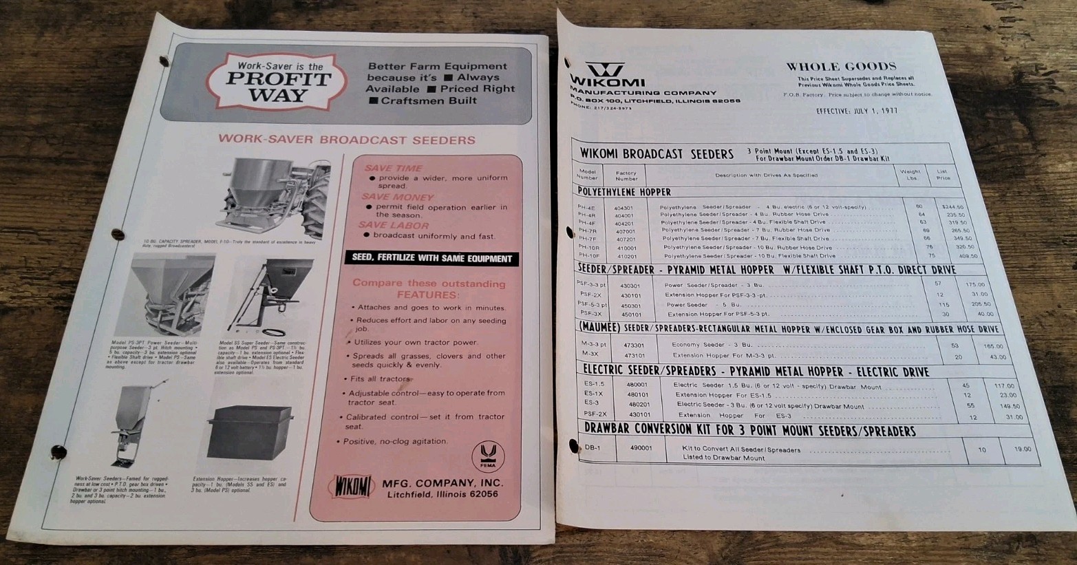 Wikomi Work-Saver Agriculture Farm Implement Brochure And Price List