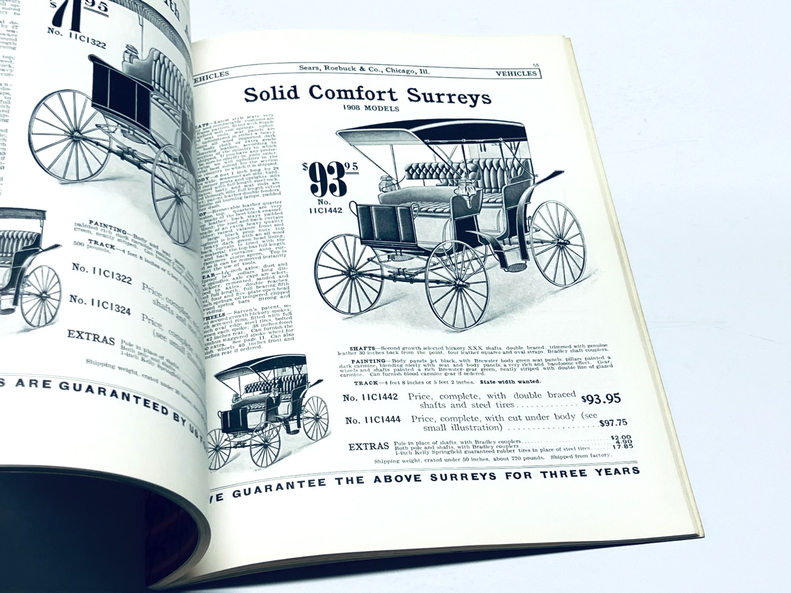 1908 Sears Roebuck & Co. Solid Comfort Vehicles Brochure