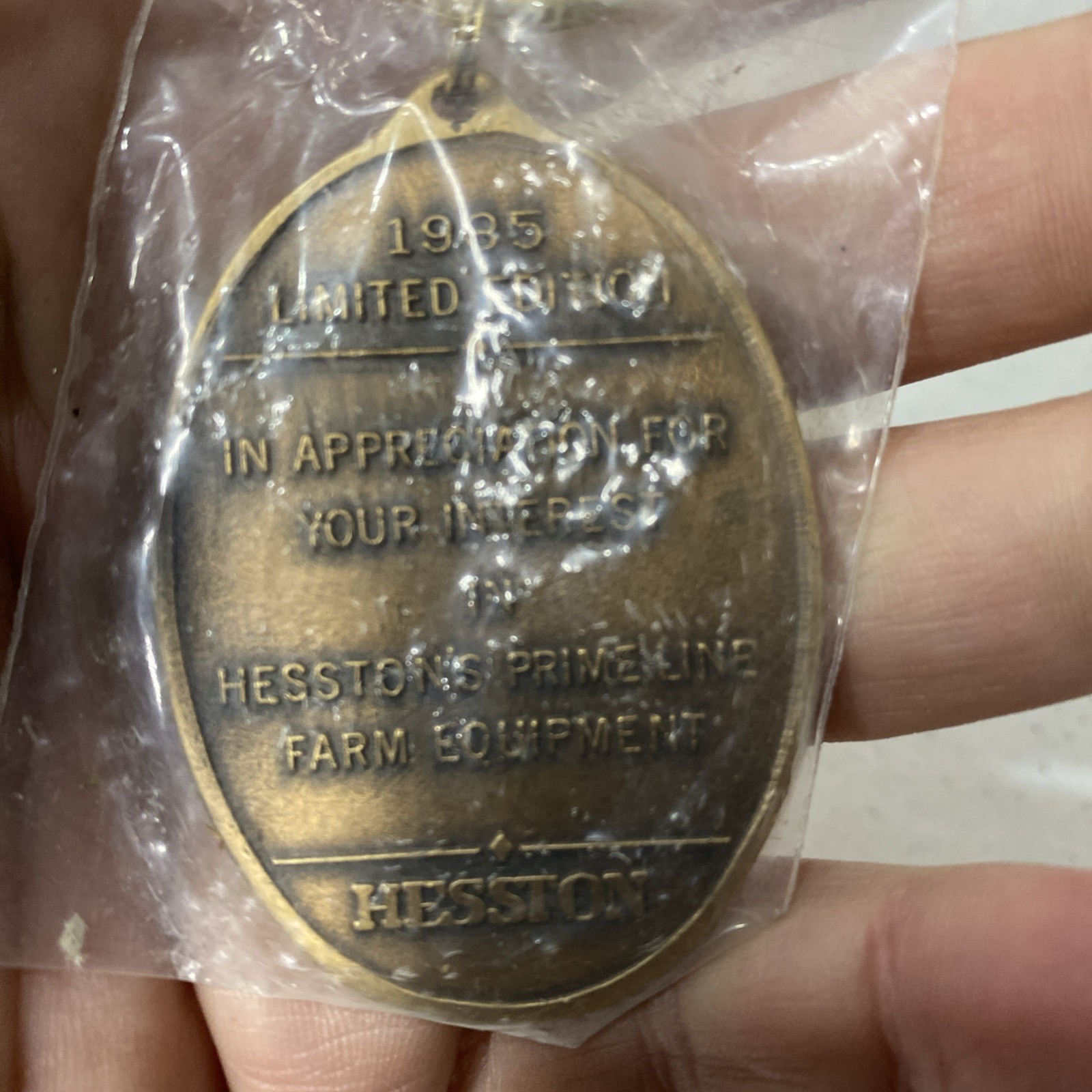 1985 Hesston Key Chain Prime Line Limited Edition Baler Keychain NOS