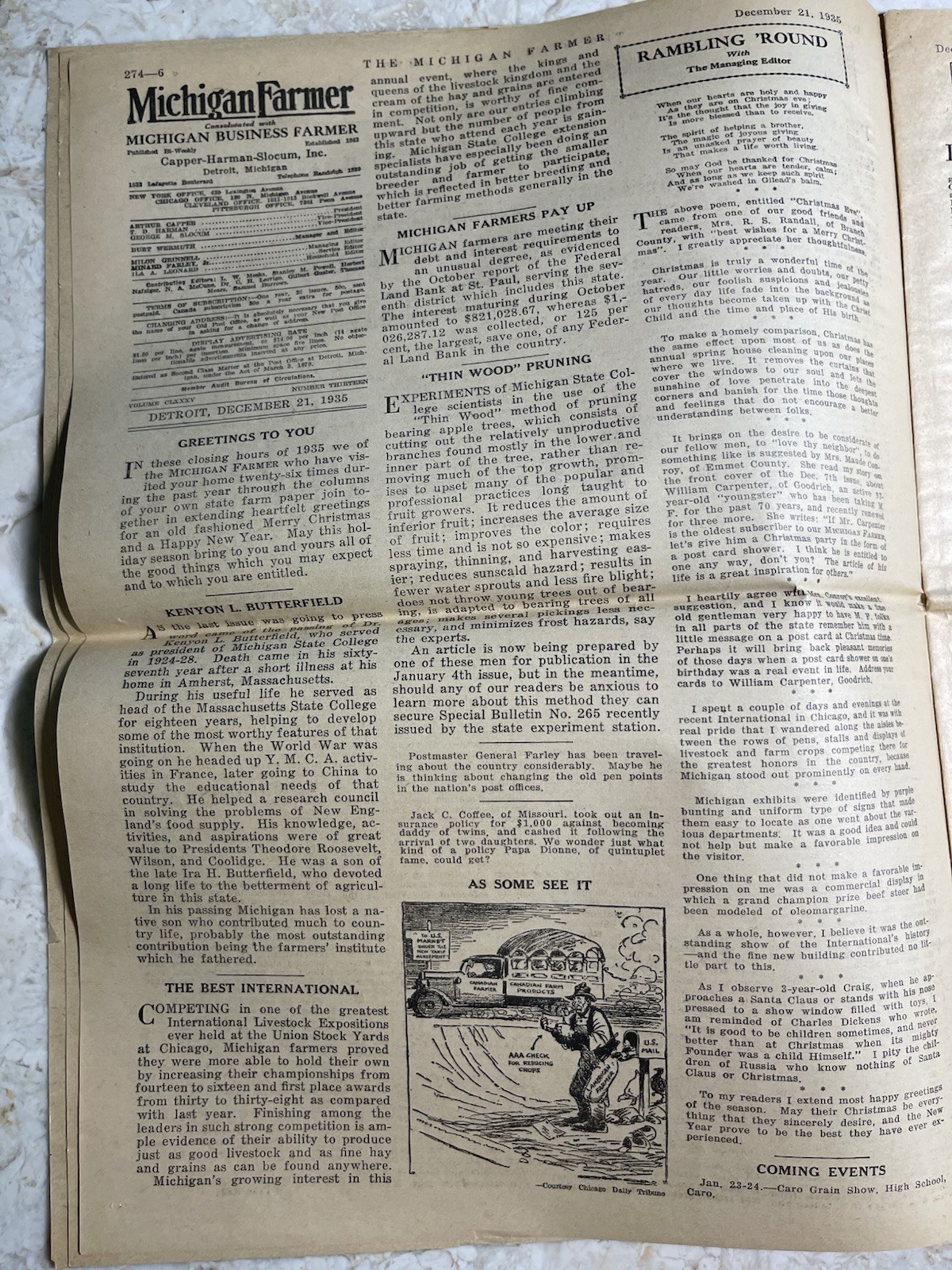 3 Vintage 1935 Michigan Farmer Papers Detroit Livestock Planting Recipes Fruit