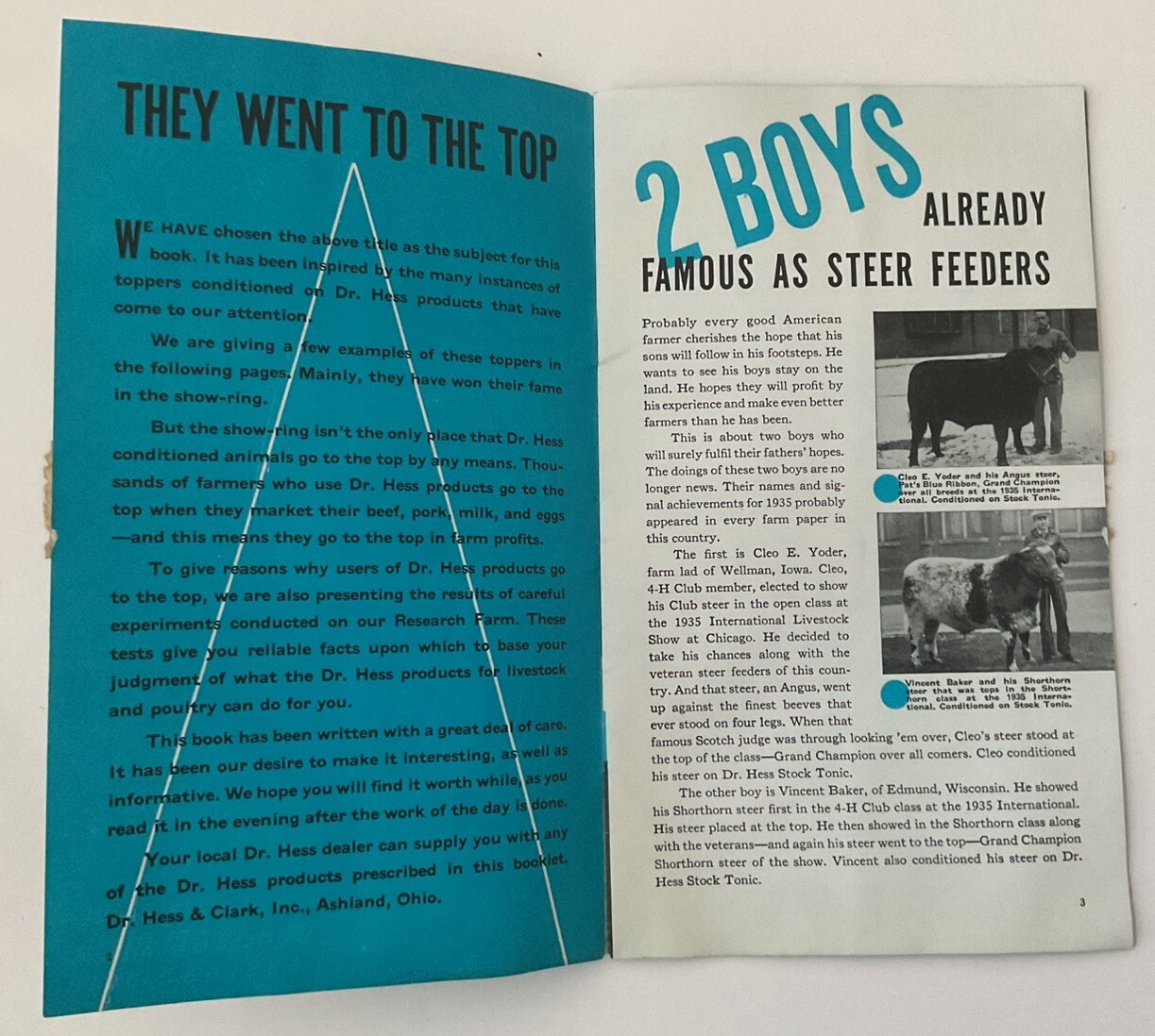 Brochure – They Went To The Top – Dr Hess & Clark Annual Catalog Ashland Ohio