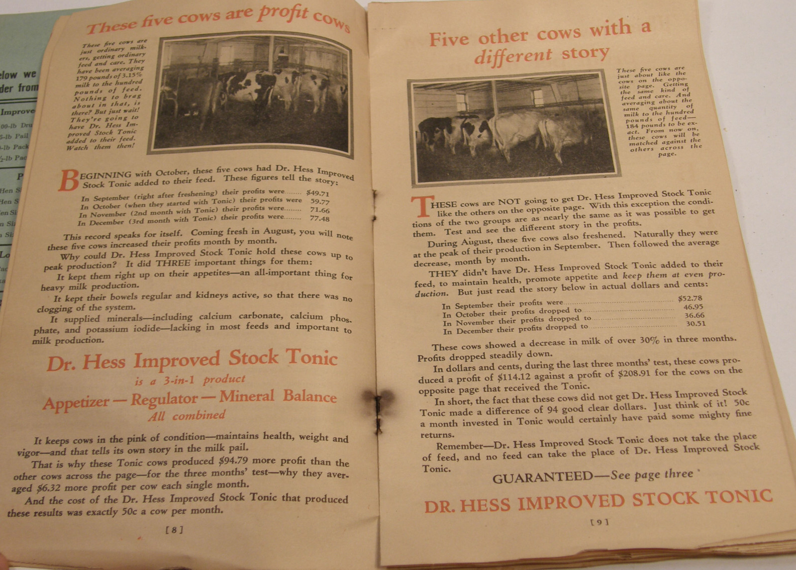 VINTAGE 1927 DR HESS CATALOG ASHLAND OHIO LIVESTOCK POULTRY PIGS COWS REMEDIES